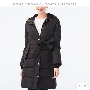 J Crew Mercantile Long Puffer Jacket